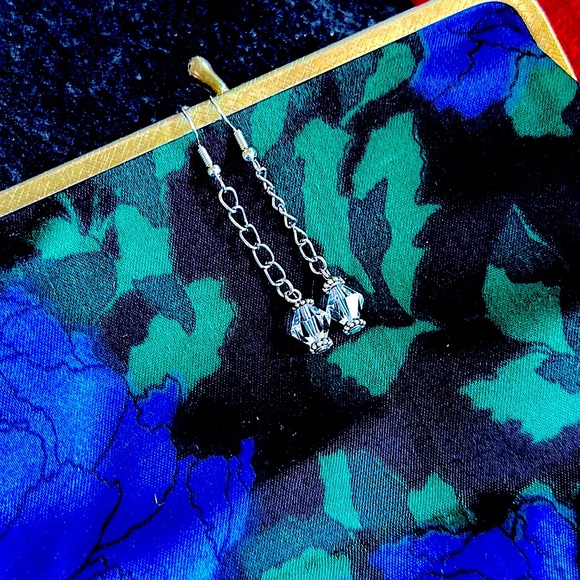 NEW:Elegant Ladies Natural Healing Crystal Quartz Facets Diamonds Silver Earring - Picture 2 of 16